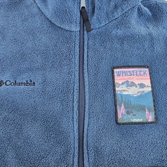 Columbia Women Vest Zip Up Blue Fleece Sleeve Less Jacket WHISTLER Coat Size M - Picture 6 of 10